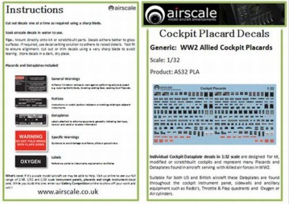 1/32 Cockpit Placards & Dataplates
