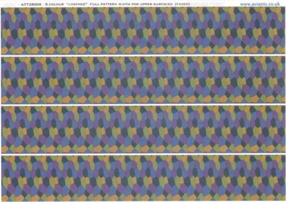1/28 5 colour lozenge full pattern width for upper surfaces