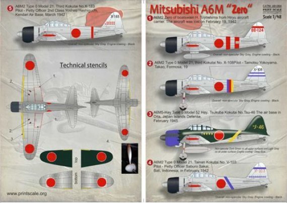 1/48 Mitsubishi A6M Zero (wet decals)