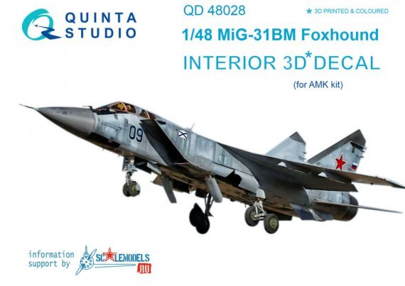 1/48 MiG-31BM 3D-Print & colour Interior decal