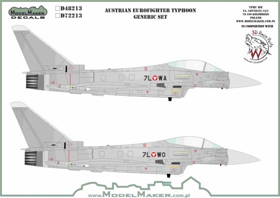 1/72 Austrian Eurofighter Typhoon generic set