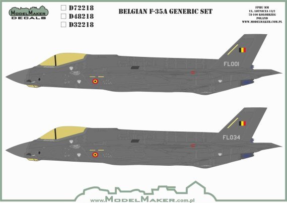 1/72 Belgian F-35A Lightning II generic set