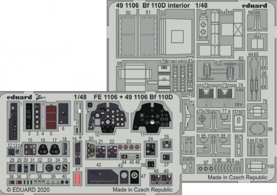 1/48 SET Bf 110D interior