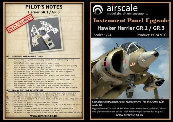 1/24 BAe Harrier GR.1/3 Instrument Panel