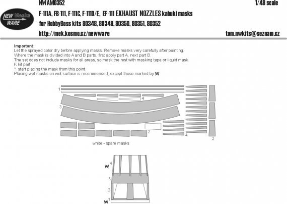 1/48 General-Dynamics F-111 EXHAUST NOZZLES kabuki masks