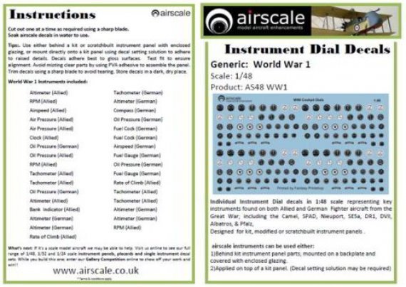 1/48 WWI Allied & German Instruments