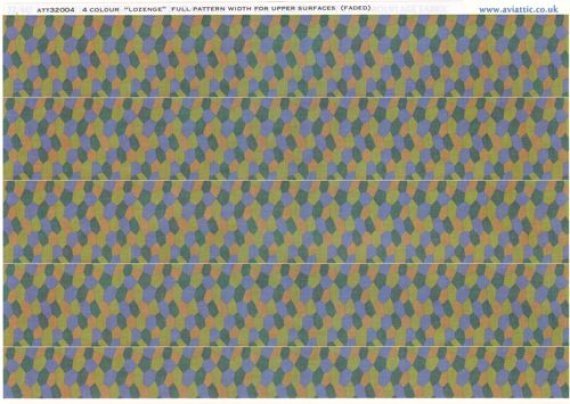 1/32 4 colour lozenge full pattern width for upper surfaces