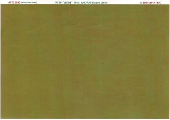 1/32 white decal paper PC10 light, ww1 rfc/raf doped linen