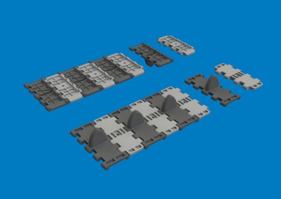 Eduard Brassin 1/35 T-34 V Pattern Tracks for Tamiya
