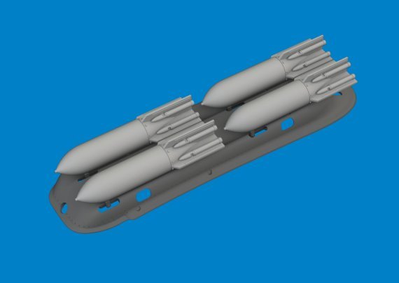 Brassin 1/48 S-199 4xETC 50 rack with bombs PRINT
