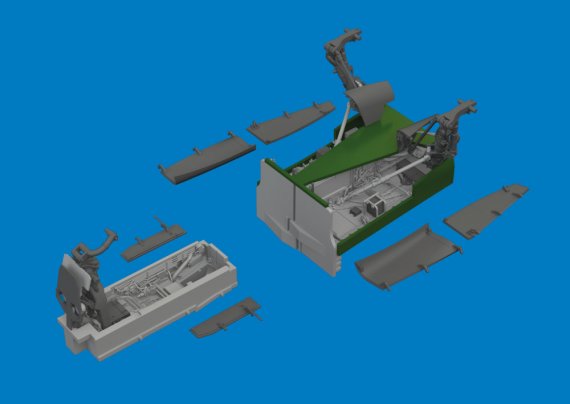 Brassin 1/48 Jaguar wheel bays & undercarriage legs AIR