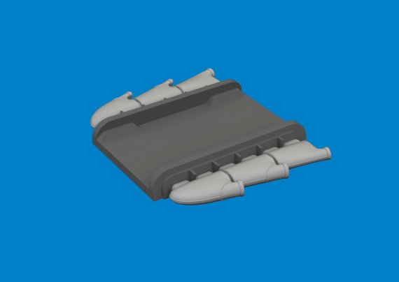 Brassin 1/72 Spitfire Mk.I/II/V 3-st. exhaust rounded