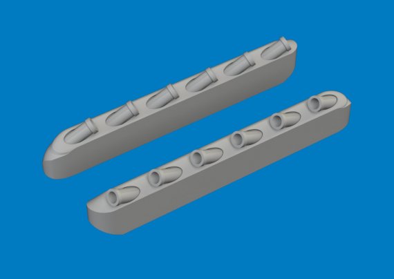 Brassin 1/72 P-51D exhaust stacks with fairing for Arma Hobby.