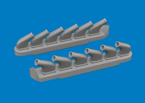 Brassin 1/72 P-51D exhaust stacks for Arma Hobby.