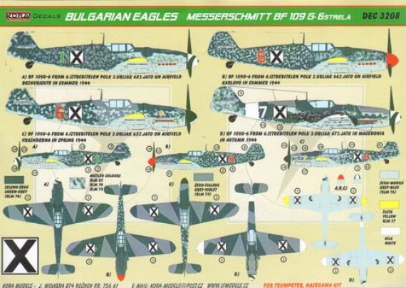 1/32 Decals Bf 109 G-6 Strela (Bulgarian Service)