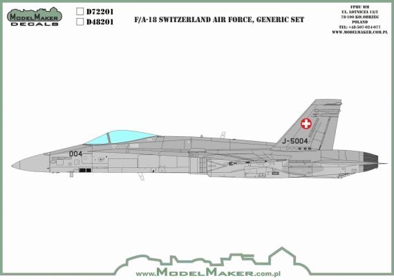 1/72 Lockheed-Martin F/A-18C/D Switzerland Air Force generic