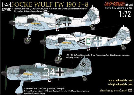 1/72 Decal Focke-Wulf Fw 190 F-8 dry-water