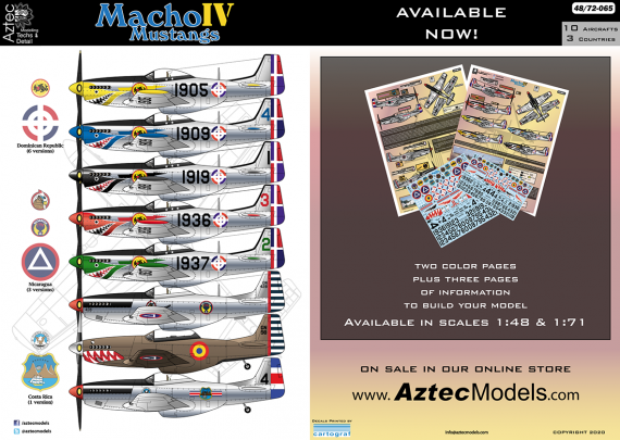 Aztec 1/72 Mustang P-51D Am�rique Centrale D�cals