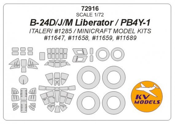 1/72 Consolidated B-24 Liberator + wheels masks