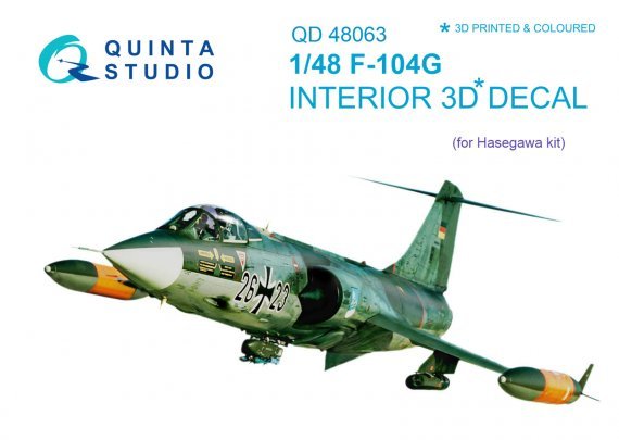 1/48 Lockheed F-104G Starfighter 3D-Printed & coloured Interior