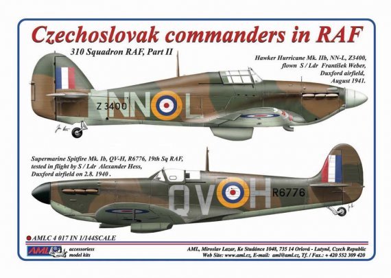 1/144 Hurricane Mk.IIb and Spitfire Mk.I Czechoslovak commanders
