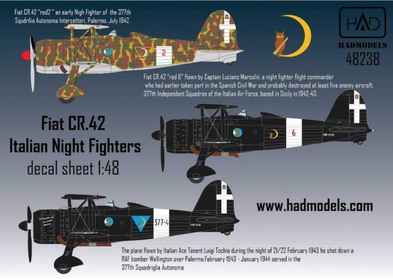 1/48 Decal Fiat CR.42 Italian Night Fighters