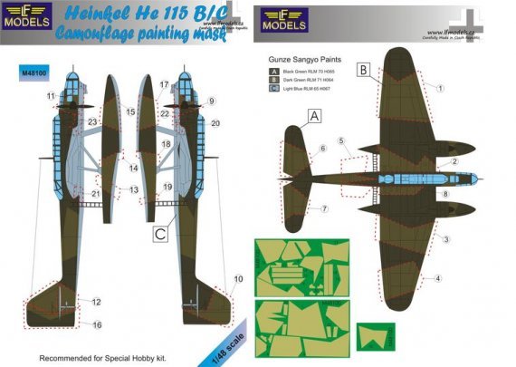 1/48 Mask Heinkel He 115 B/C Camouflage