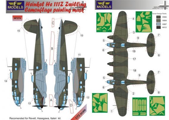 1/72 Mask He 111Z Zwilling Camouflage painting