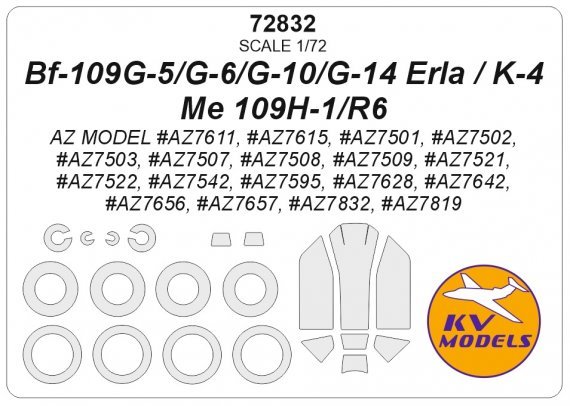 1/72 Messerschmitt Bf-109G-5/G-6/G-10/G-14 Erla / K-4 / Me 109