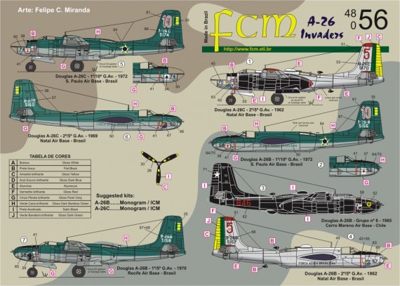 1/48 Douglas A-26B/A-26C Invaders. Brazil and Chile Air Force