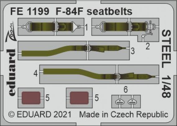 Republic F-84F Thunderstreak seatbelts Steel 1/48