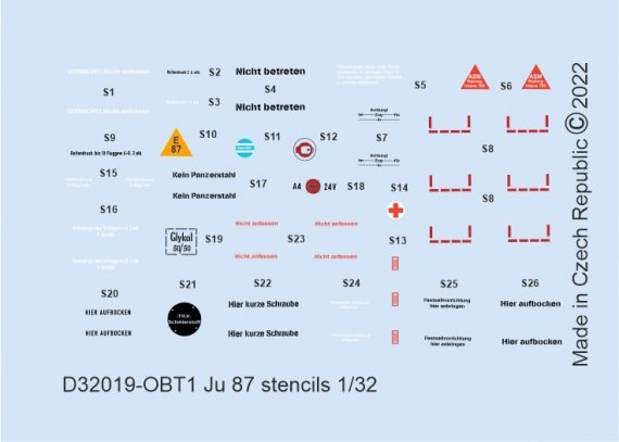 1/32 Decals Ju 87 stencils