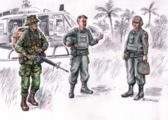 CMK 1/72 Vietnam LRRP �quipage H�licopt�re US x3