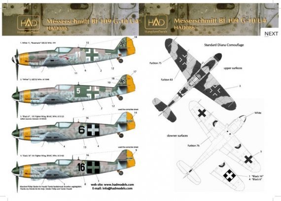 1/72 Decal Messerschmitt Bf 109 G-10