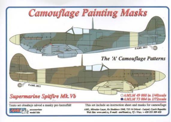 1/72 Mask Canopy S.Spitfire Mk.V Camouflage 'A'