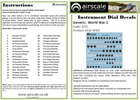 1/32 WWI Allied & German Instruments