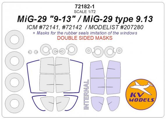 1/72 Mikoyan MiG-29 9-13 Double-sided masks