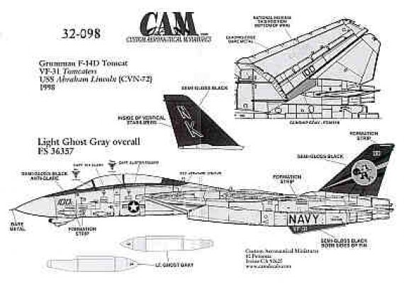 Cam Decals F-14D Tomcat VF-31 Tomcatters 1/32