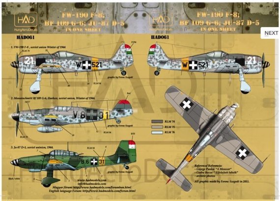 1/48 Decal Me Bf 109 G-6, Ju-87 D-5, Fw-190 F-8