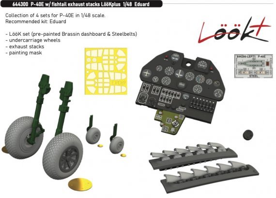 Brassin 1/48 P-40E with fishtail exhaust stacks LooKplus