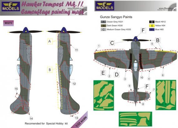 1/32 Mask H.Tempest Mk.II Camouflage painting