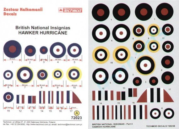 1/72 RAF Insignia/Roundels and Fin Flashes Hurricanes 1940-42