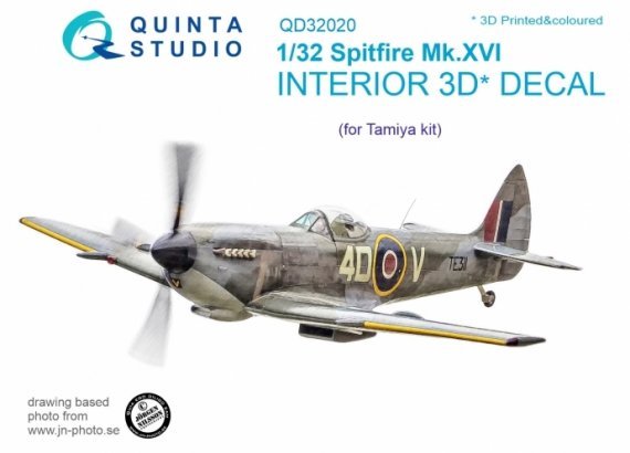 1/32 Supermarine Spitfire Mk.XVI 3D-Printed & coloured Interior