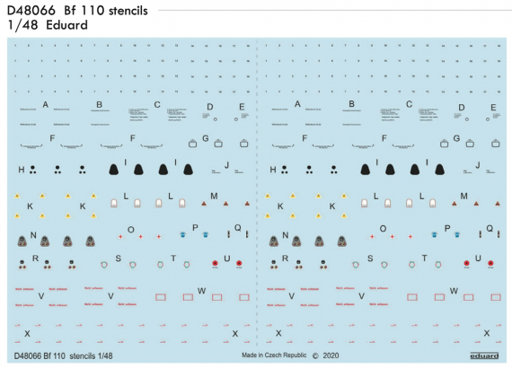 1/48 Decals Bf 110 stencils