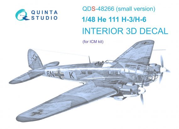 1/48 He 111H-3/H-6 3D-Printed & color Interior SMALL