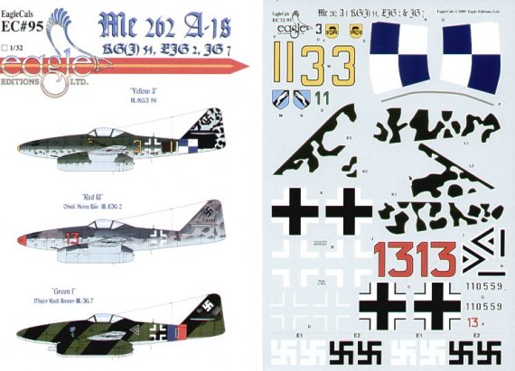 Eagle Cal D�cals 1/32 Messerschmitt Me-262A-1