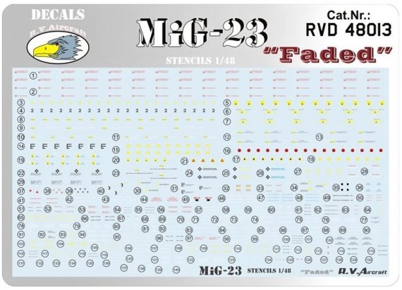 1/48 Decals MiG-23 'Faded' Stencils (TRUMP)