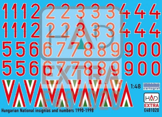 HAD D�cals Insignes Nationaux Hongrois & Num�ros 1990-98 1/48