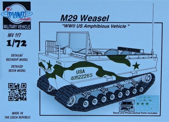 1/72 M29 Weasel US Amphibious Vehicle WWII