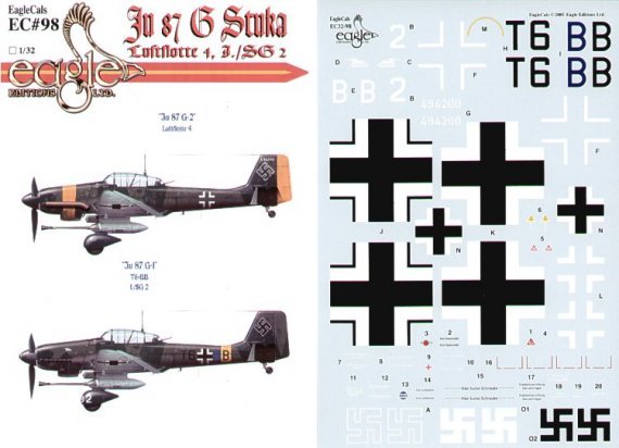1/32 Junkers Ju 87G (2) Luftflotte 4 Czechoslovakia 1945 yell